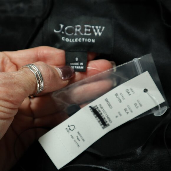 J. Crew Full Length Dress Womens Black Evening Wear Black Tie Galas Formal NWD - Picture 11 of 14